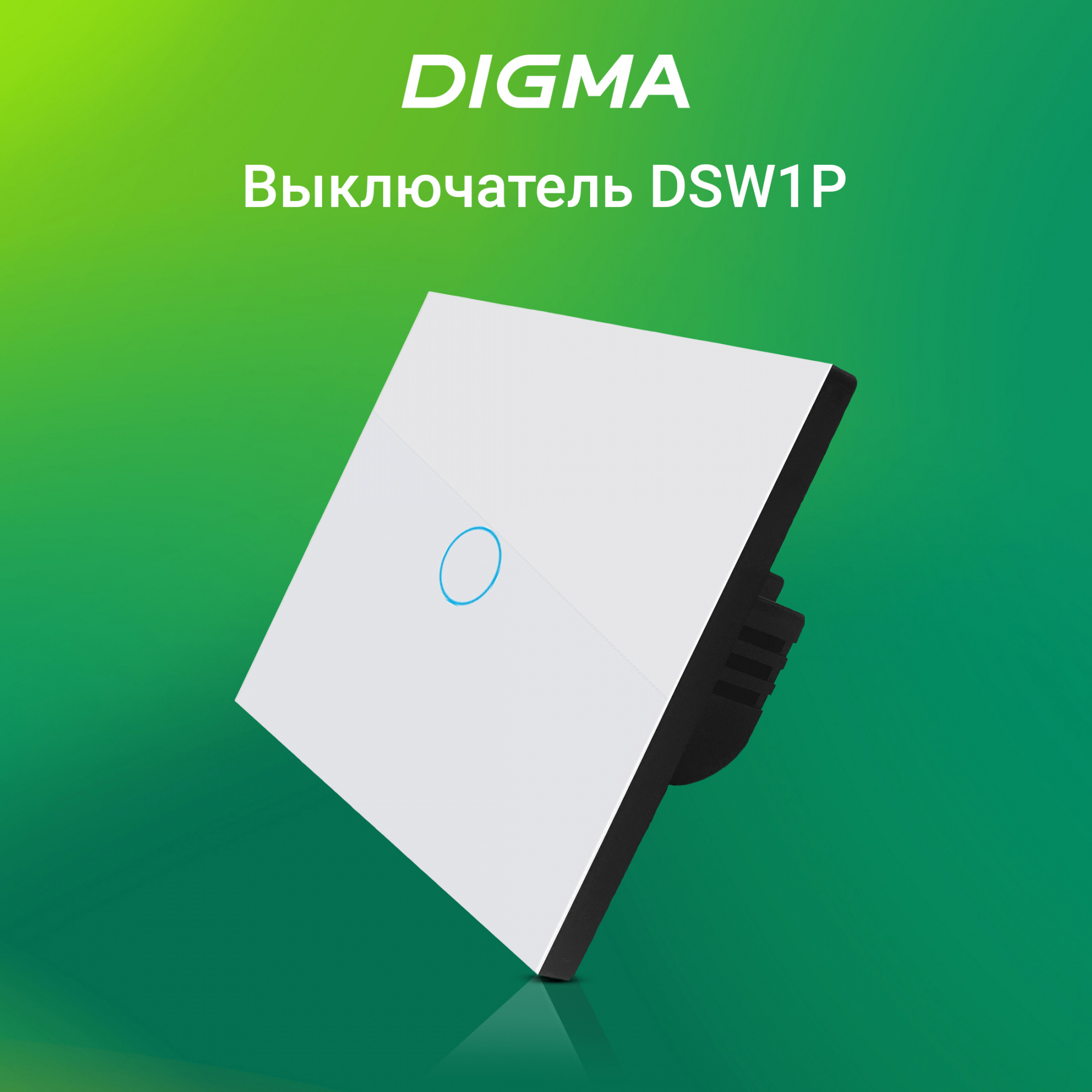 Умный выключатель Digma DiSwitch 1p 1-нокл. универсальный белый (DSW1P)