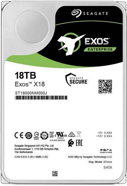 Жесткий диск Seagate SATA-III 18Tb ST18000NM000J Server Exos X18 512E (7200rpm) 256Mb 3.5"