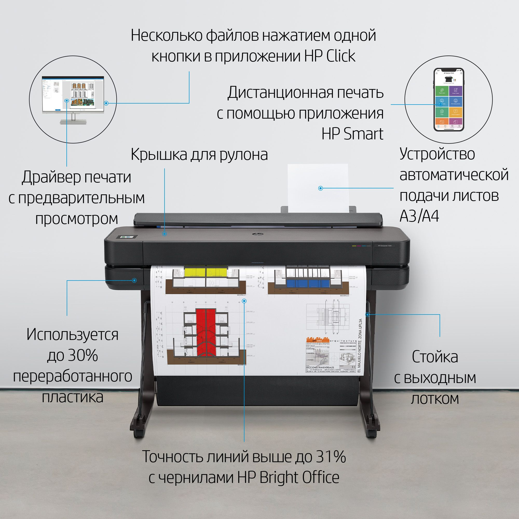 Плоттер HP Designjet T630 (5HB11A) A0/36"