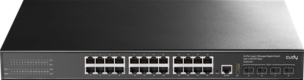 Коммутатор Cudy GS5024S4 (L3) 24x1Гбит/с 4SFP+ управляемый