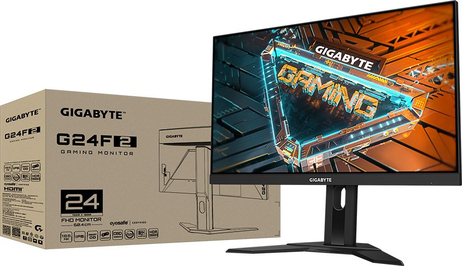 Монитор Gigabyte 23.8" G24F 2 черный IPS LED 1ms 16:9 HDMI матовая HAS 300cd 178гр/178гр 1920x1080 165Hz FreeSync Premium DP FHD USB 4.8кг