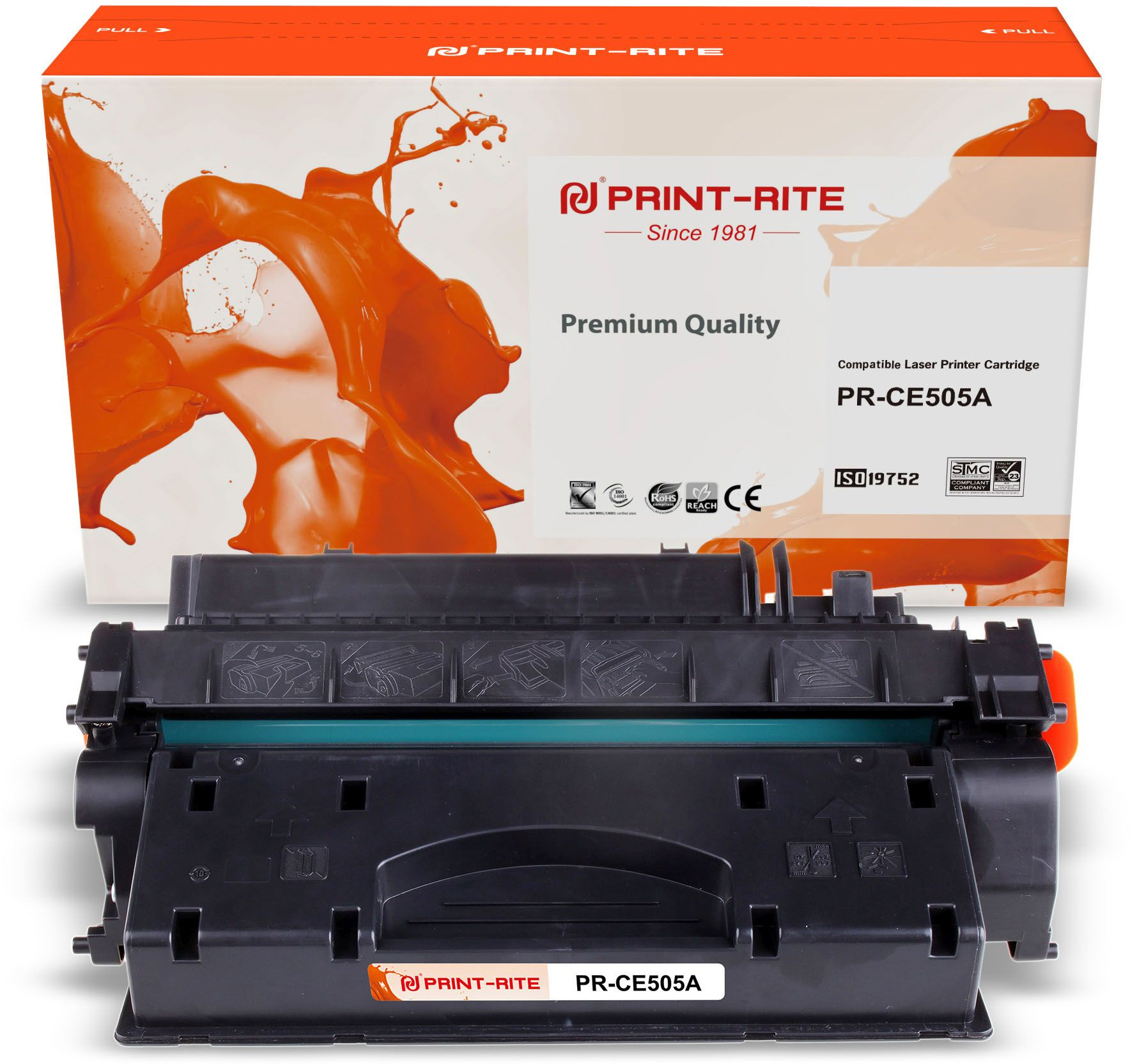 Картридж лазерный Print-Rite TFHAKEBPU1J PR-CE505A CE505A черный (2700стр.) для HP LJ P2055/P2035