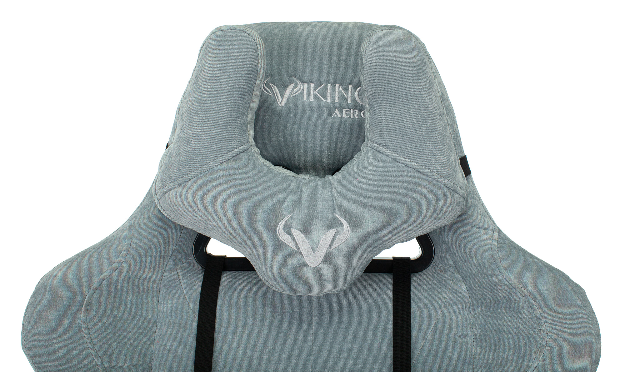 Кресло игровое Zombie VIKING KNIGHT Fabric серо-голубой Light-28 с подголов. крестов. металл