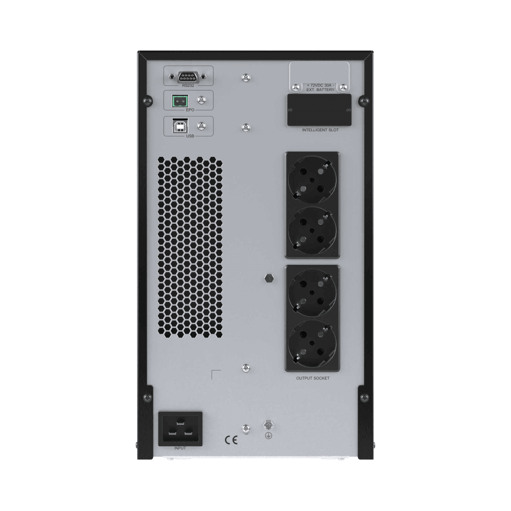 Онлайн ИБП ДКС серии Small Tower, 2000 ВА/1800 Вт, 1/1, 4xSchuko, EPO, USB, RS-232, RJ45, з/у 1А, 6x7Ач