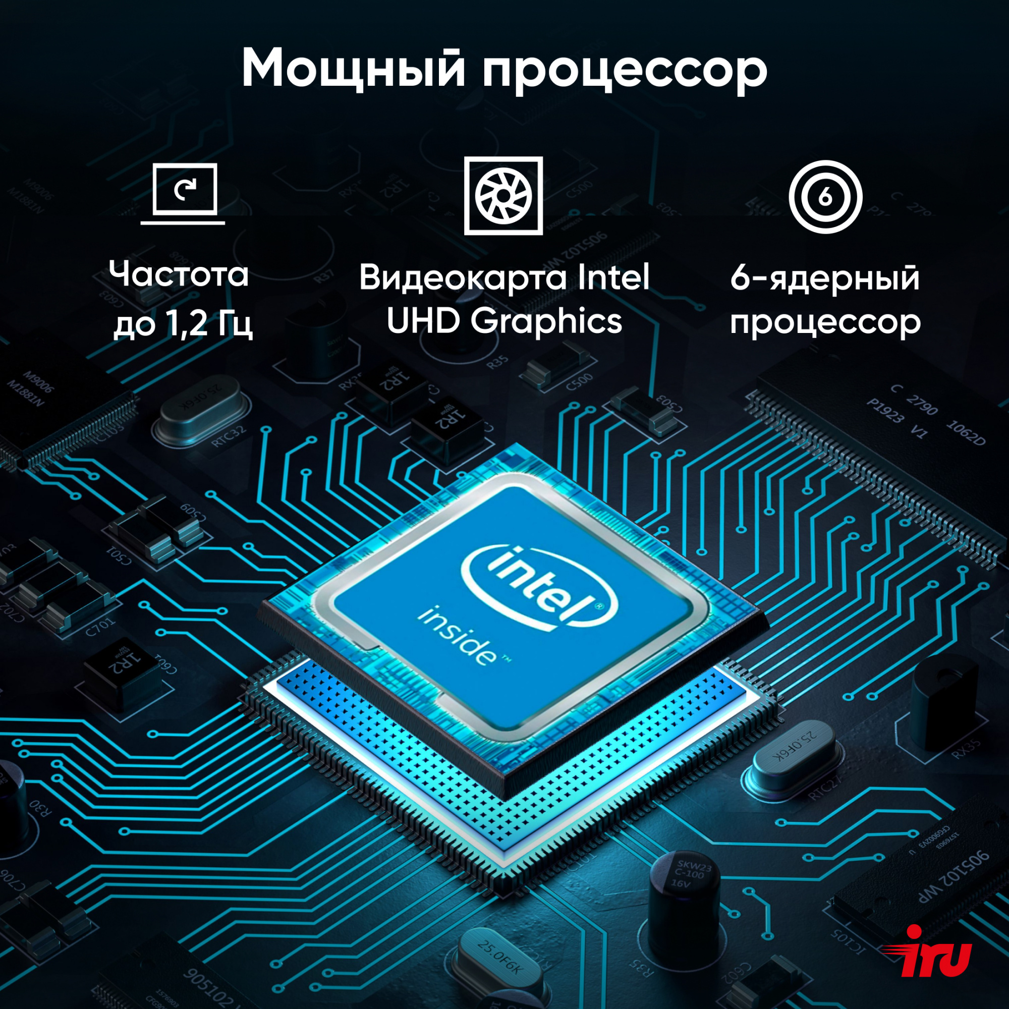 Моноблок IRU 23IM 23.8" Full HD i3 1215U (1.2) 8Gb SSD256Gb UHDG noOS GbitEth WiFi BT 120W Cam черный 1920x1080