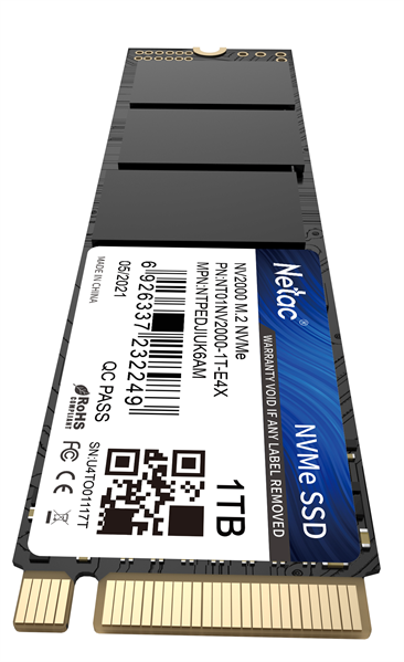 Накопитель SSD Netac PCIe 3.0 x4 1TB NT01NV2000-1T0-E4X NV2000 M.2 2280