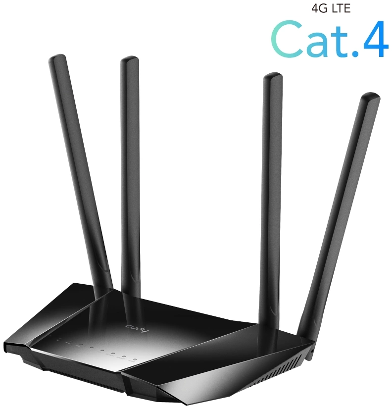 Роутер беспроводной Cudy LT400 N300 10/100BASE-TX/4G cat.4 черный