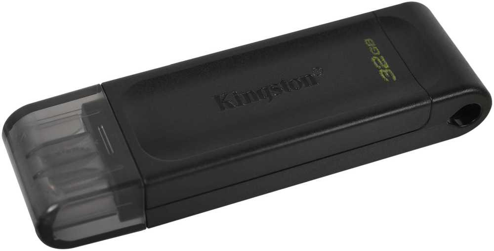 Флеш Диск Kingston 64Gb DataTraveler 70 Type-C DT70/64GB USB3.2 черный