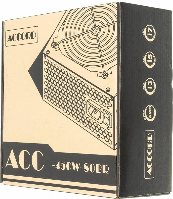 Блок питания Accord ATX 450W ACC-450W-80BR 80+ bronze (20+4pin) 120mm fan 6xSATA RTL