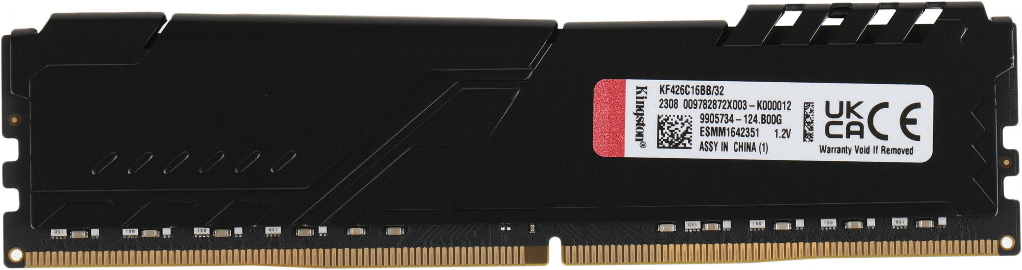 Память DDR4 32Gb 2666MHz Kingston KF426C16BB/32 Fury Beast Black RTL Gaming PC4-21300 CL16 DIMM 288-pin 1.2В single rank с радиатором Ret