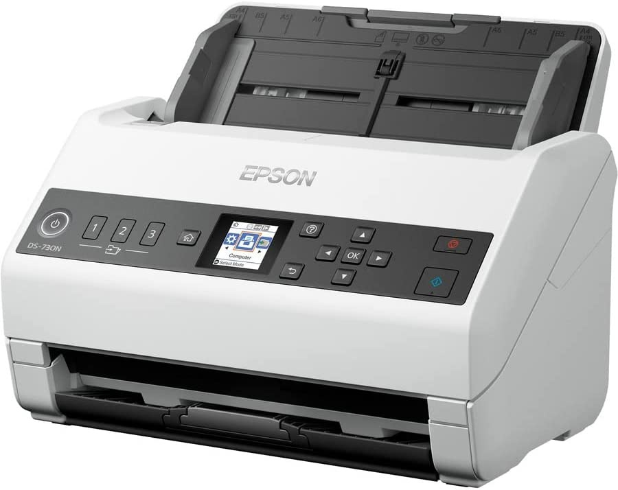 Сканер планшетный/протяжный Epson WorkForce DS-730N (B11B259401/B11B259502) A4 белый