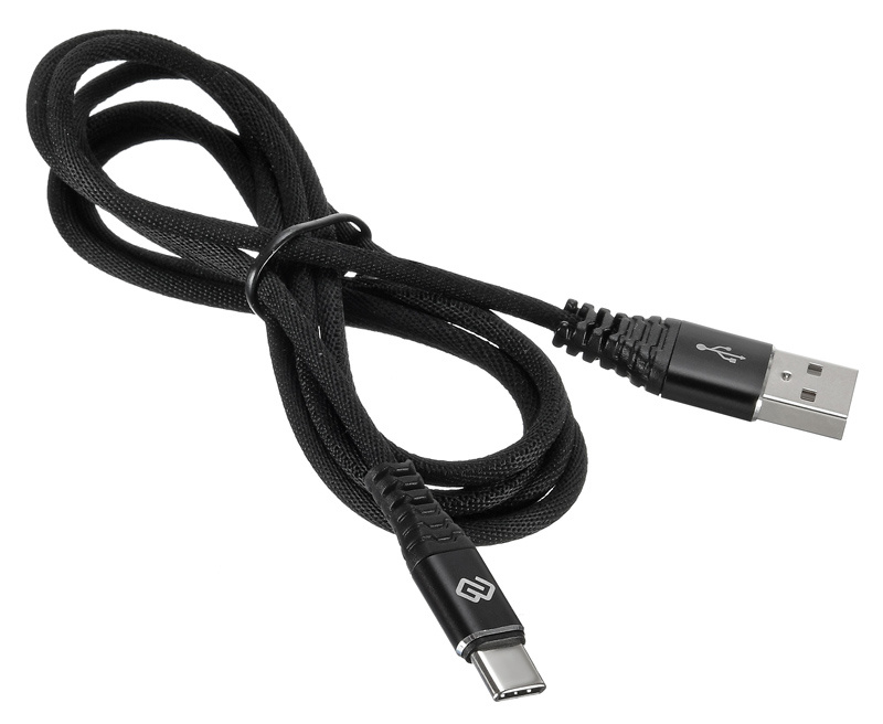 Кабель Digma TYPE-C-1.2M-BRAIDED-BLK USB (m)-USB Type-C (m) 1.2м черный