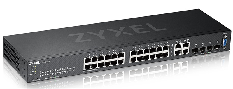 Коммутатор Zyxel GS2220-28-EU0101F (L2) 24x1Гбит/с 4xКомбо(1000BASE-T/SFP) управляемый