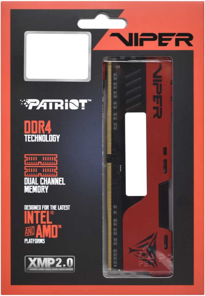 Память DDR4 2x8Gb 4000MHz Patriot PVE2416G400C0K Viper Elite II RTL Gaming PC4-32000 CL20 DIMM 288-pin 1.4В kit с радиатором Ret