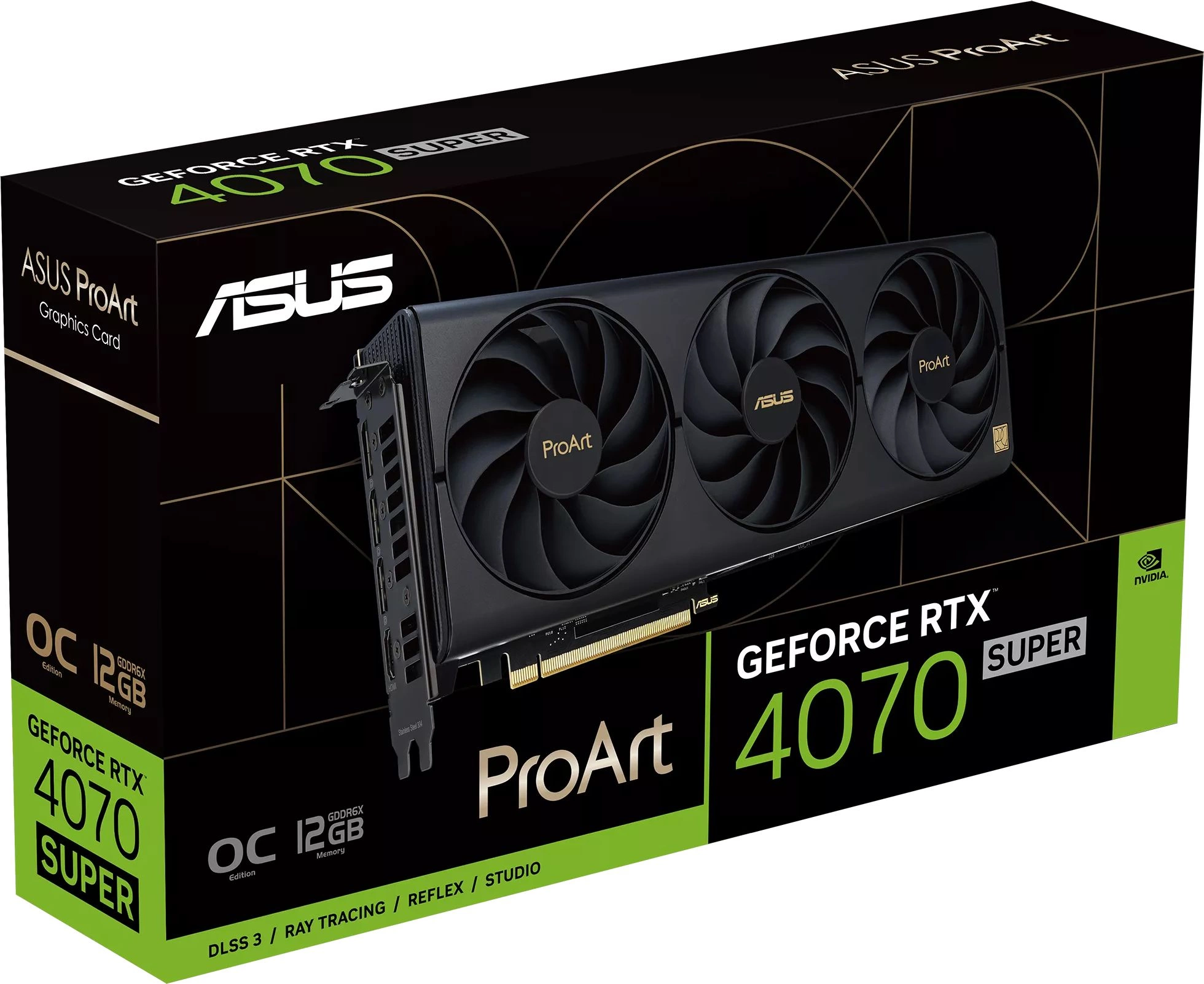 Видеокарта Asus PCI-E 4.0 PROART-RTX4070S-O12G NVIDIA GeForce RTX 4070 Super 12Gb 192bit GDDR6X 2535/21000 HDMIx1 DPx3 HDCP Ret