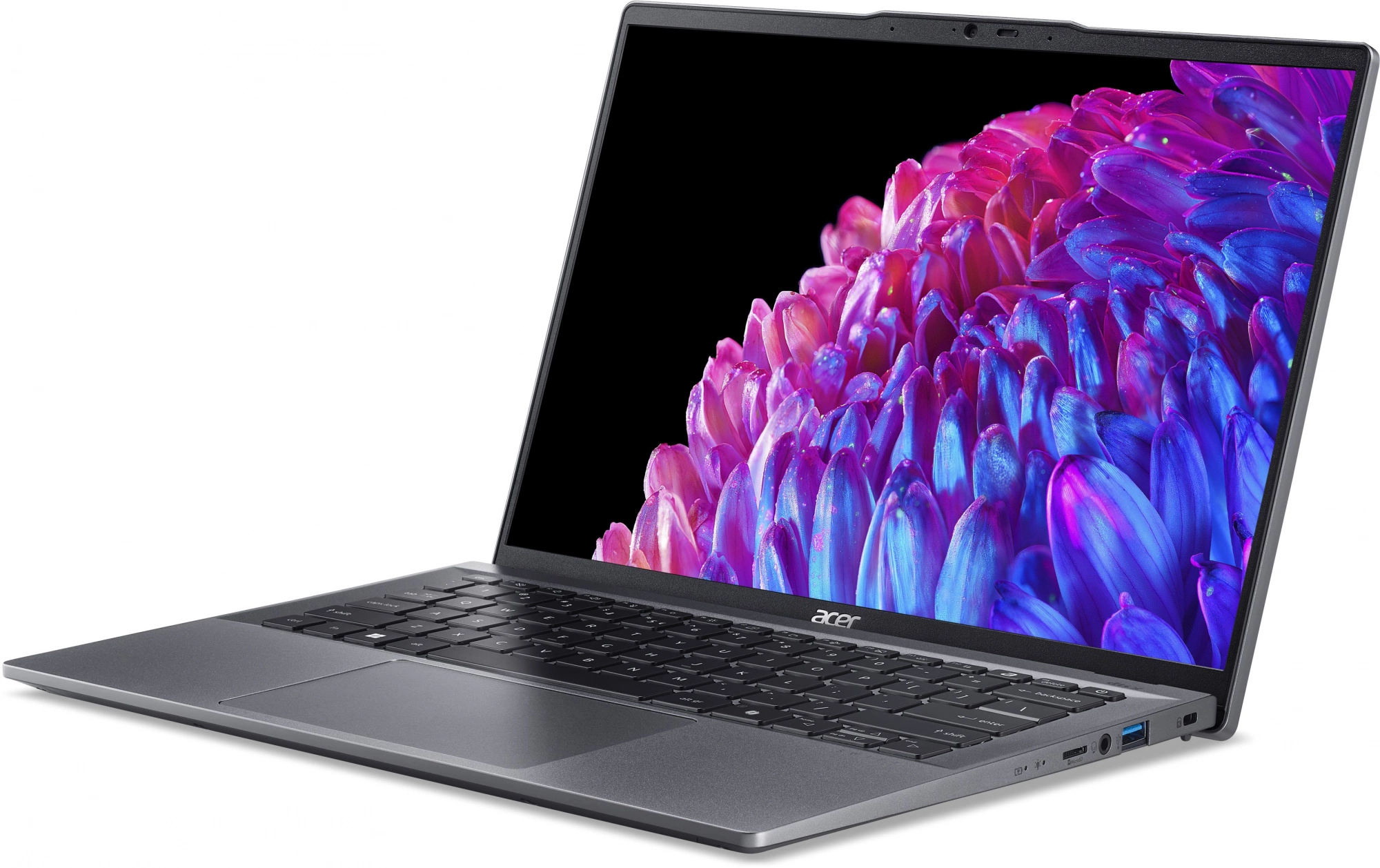 Ноутбук Acer Swift Go 14 SFG14-63-R57X Ryzen 7 8845HS 16Gb SSD1Tb AMD Radeon 14" OLED 2.8K (2880x1800) Windows 11 Home metall WiFi BT Cam (NX.KTSCD.003)