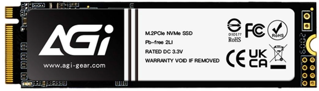 M.2 2280 512GB AGI AI218 Client SSD (AGI512GIMAI218) PCIe Gen3x4 with NVMe, 3080/2200, IOPS 183/306K, MTBF 1.6M, 3D NAND TLC, 1024MB, 200TBW, 0,36DWPD, Heat Sink, RTL (610651)