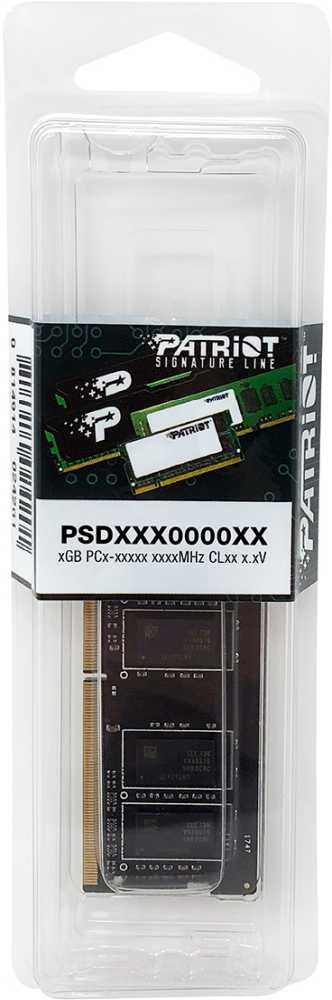 Память DDR4 16Gb 2666MHz Patriot PSD416G266681S Signature RTL PC4-21300 CL19 SO-DIMM 260-pin 1.2В single rank Ret