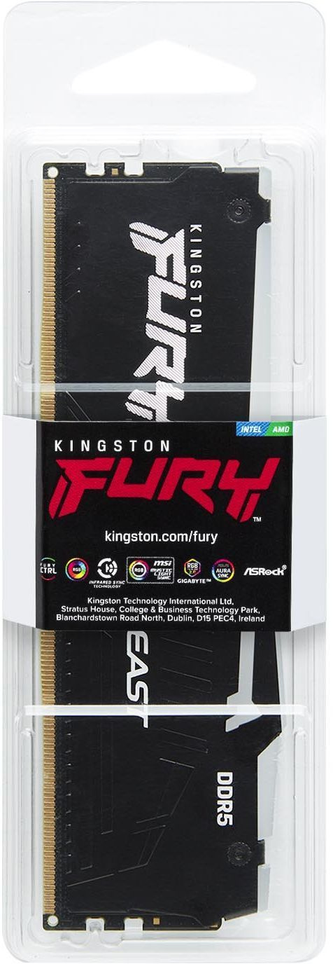 Память DDR5 8GB 6000MHz Kingston KF560C36BBEA-8 Fury Beast Expo RGB RTL Gaming PC5-48000 CL36 DIMM 288-pin 1.35В single rank с радиатором Ret