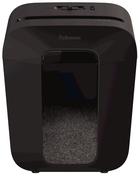 Шредер Fellowes PowerShred LX41 черный (секр.P-4) перекрестный 8лист. 17лтр. скрепки скобы пл.карты