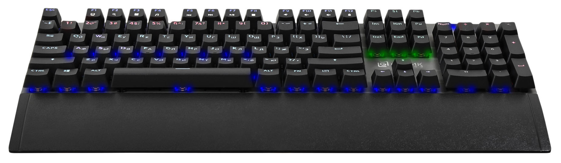 Клавиатура Оклик 935G RAGNAR механическая черный USB Multimedia for gamer LED (подставка для запястий)