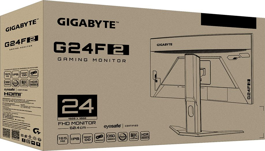 Монитор Gigabyte 23.8" G24F 2 черный IPS LED 1ms 16:9 HDMI матовая HAS 300cd 178гр/178гр 1920x1080 165Hz FreeSync Premium DP FHD USB 4.8кг