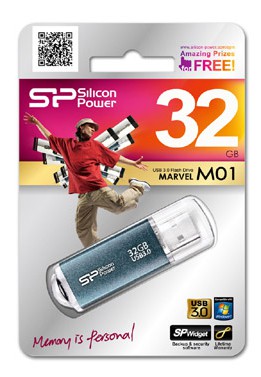 Флеш Диск Silicon Power 32Gb Marvel M01 SP032GBUF3M01V1B USB3.0 синий