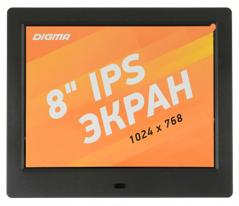 Фоторамка Digma 8" PF-843 IPS 1024x768 черный пластик ПДУ Видео