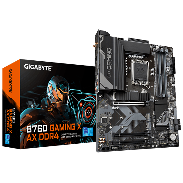 B760 GAMING X AX DDR4, Socket 1700, Intel®B760, 4xDDR4-3200, HDMI+DP, 3xPCI-Ex16, 4xSATA3(RAID 0/1/5/10), 3xM.2, 8Ch Audio, 2.5GLan, WiFi, (4+4)xUSB2.0, (4+2)xUSB3.2, (0+1)xUSB3.2 Type-C™, ATX, RTL