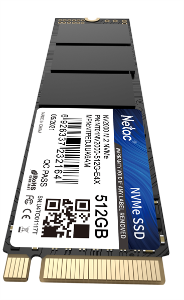 Накопитель SSD Netac PCIe 3.0 x4 512GB NT01NV2000-512-E4X NV2000 M.2 2280