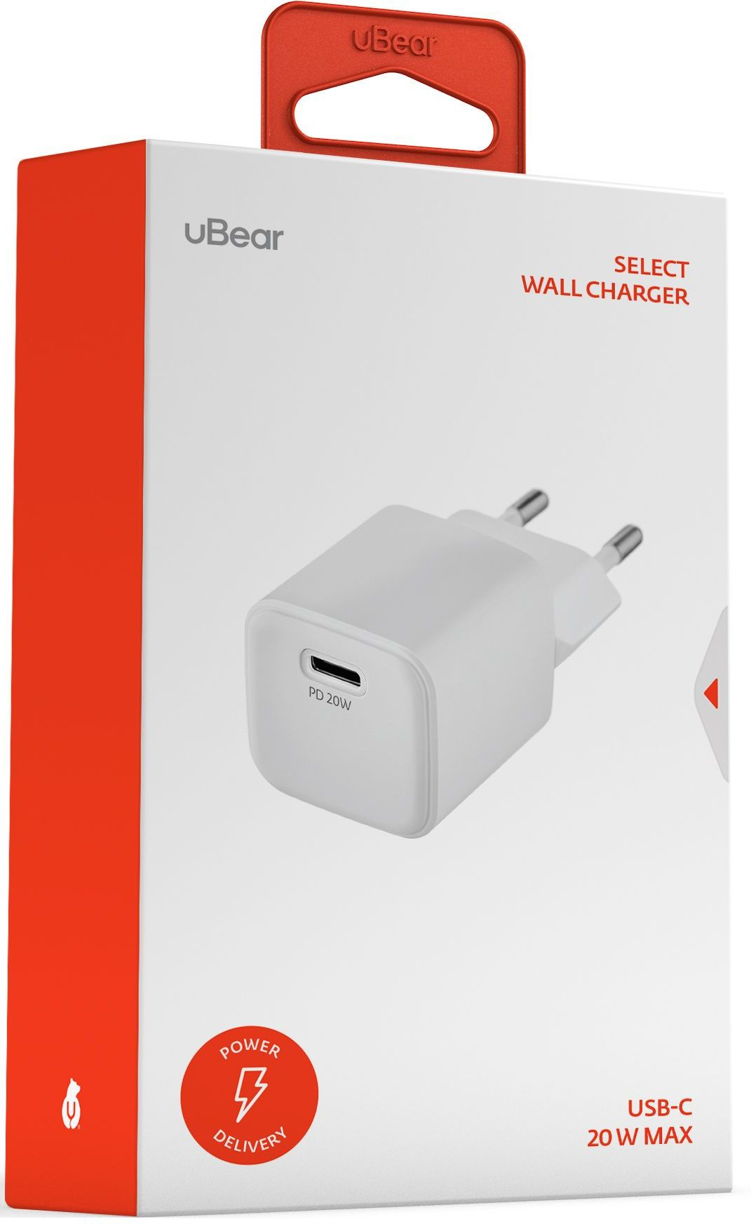 Сетевое зар./устр. uBear WC20WH01-AD 20W 3A (PD+QC) USB-C универсальное белый