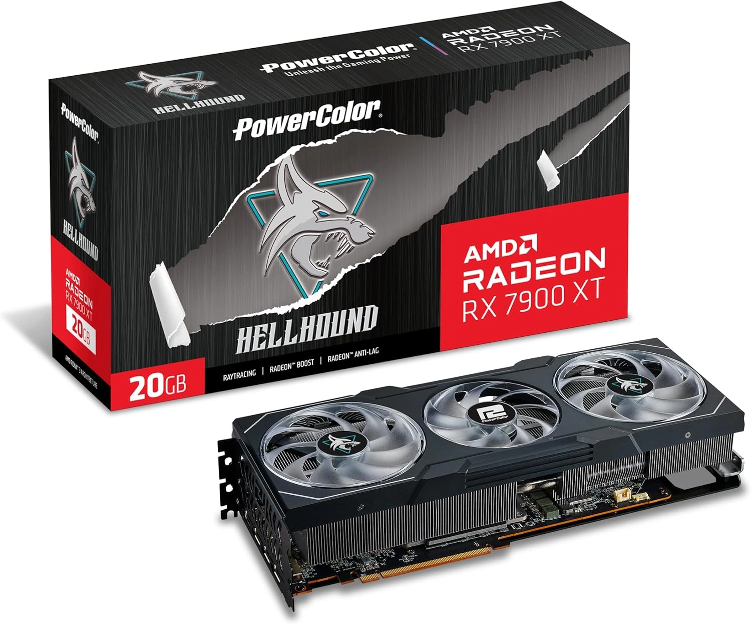 Видеокарта PowerColor PCI-E 4.0 RX7900XT 20G-L/OC AMD Radeon RX 7900XT 20Gb 320bit GDDR6 2025/20000 HDMIx1 DPx3 HDCP Ret