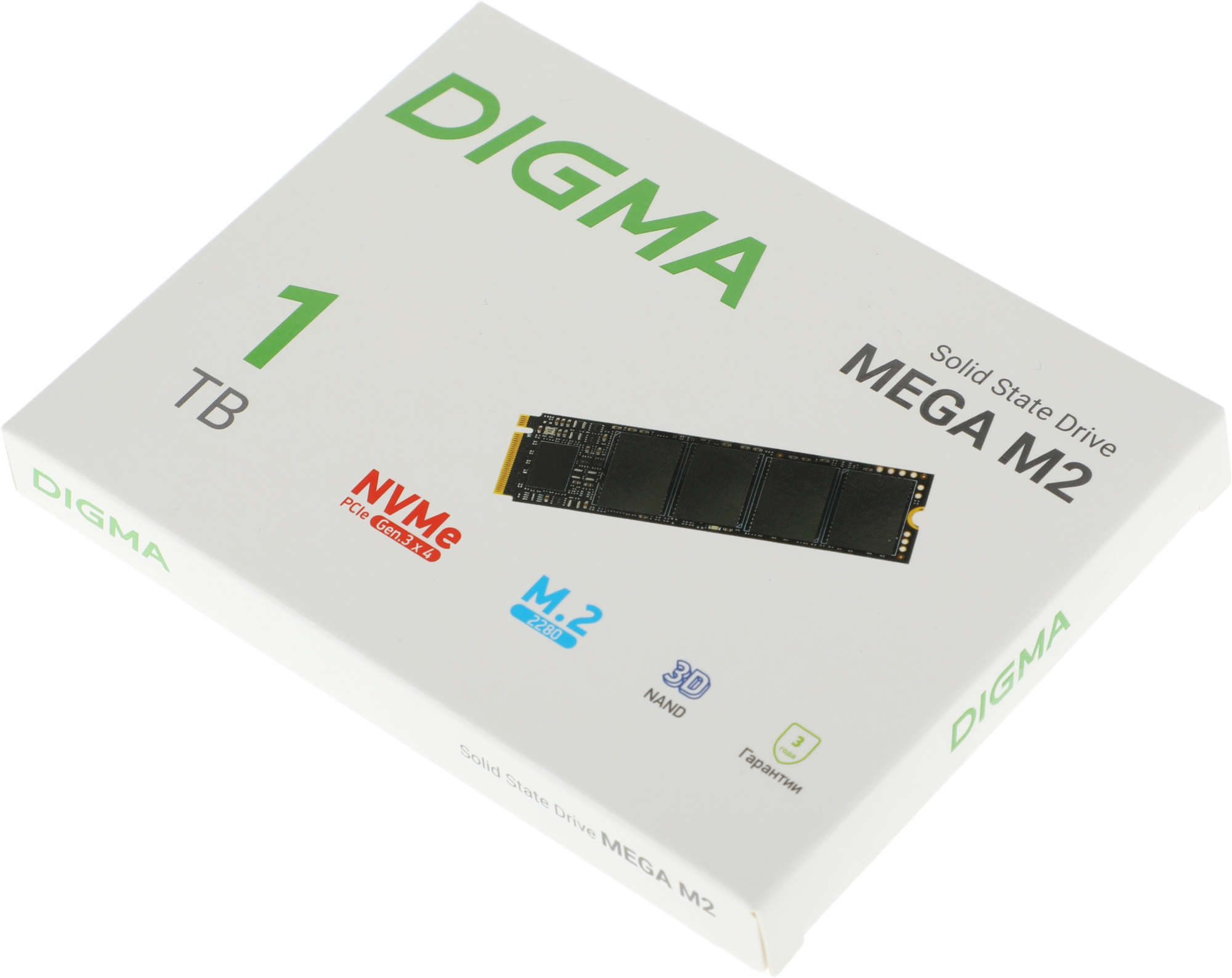 Накопитель SSD Digma PCIe 3.0 x4 1TB DGSM3001TM23T Mega M2 M.2 2280