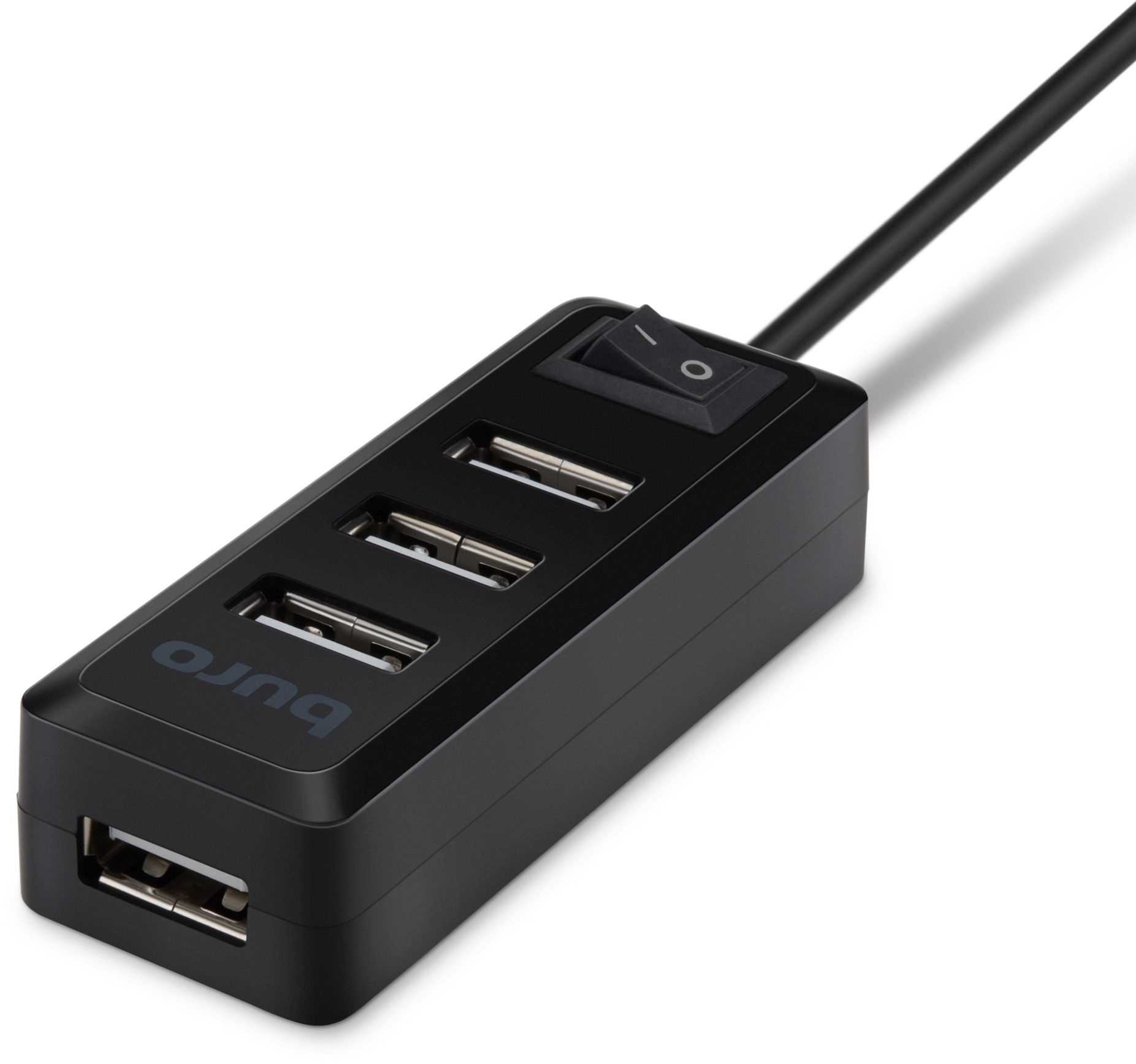 Разветвитель USB 2.0 Buro BU-HUB4-0.5L-U2.0 4порт. черный