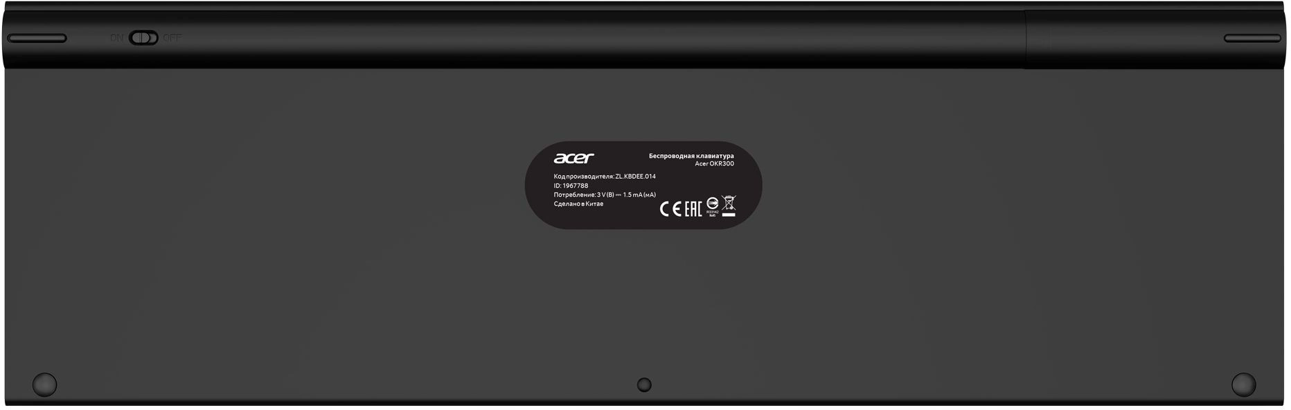 Клавиатура Acer OKR300 черный USB беспроводная (ZL.KBDEE.014)