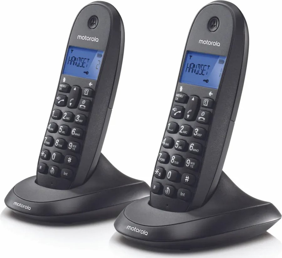 Р/Телефон Dect Motorola C1002CB+ черный (труб. в компл.:2шт)