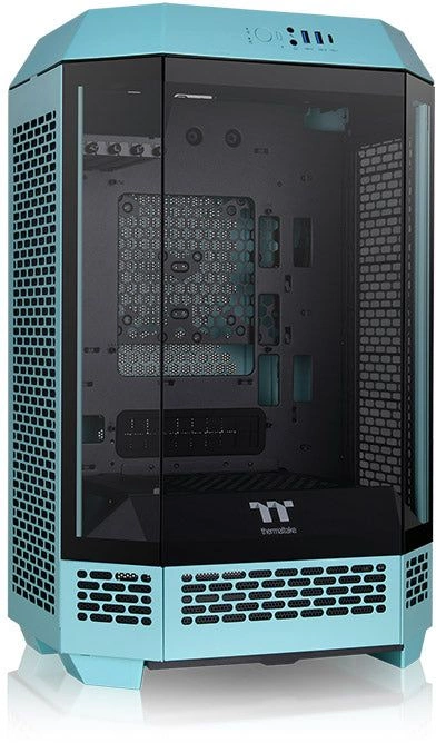 Корпус Thermaltake The Tower 300 Turquoise голубой без БП miniITX 7x120mm 5x140mm 2xUSB3.0 audio bott PSU