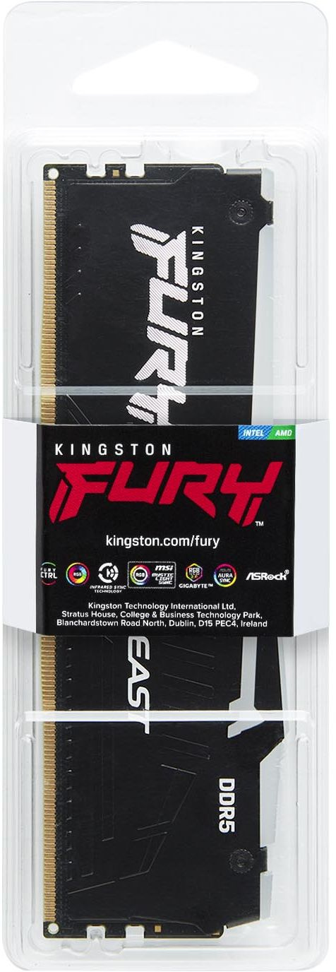 Память DDR5 8GB 5200MHz Kingston KF552C36BBEA-8 Fury Beast Expo RGB RTL Gaming PC5-41600 CL36 DIMM 288-pin 1.25В kit single rank с радиатором Ret