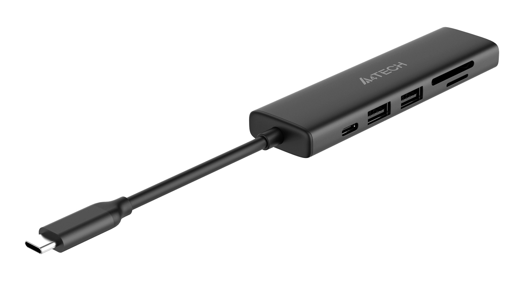 Разветвитель USB-C A4Tech DST-60C 2порт. серый