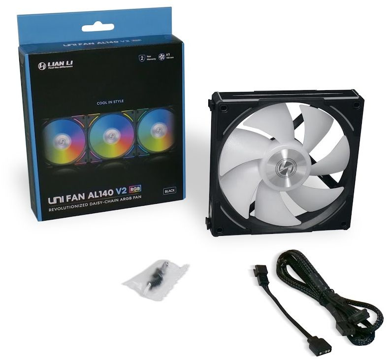 Вентилятор Lian-Li Uni Fan ALV2 140 Single 140x140x25mm 4-pin 26.8dB LED Ret