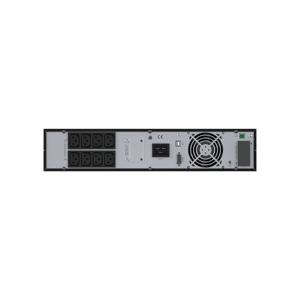 Онлайн ИБП ДКС серии Small Rackmount, 2000 ВА/1800 Вт, 1/1, 8xIEC C13, EPO, USB, RS-232, Rack 2U, з/у 1А, 4x9Ач