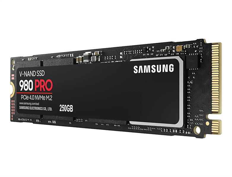 M.2 2280 250GB Samsung 980 PRO Client SSD MZ-V8P250BW PCIe Gen4x4 with NVMe, 6400/2700, IOPS MZ-V8P250BW 500/600K, MTBF 1.5M, 3D NAND TLC, 512MB, 150TBW, 0.33DWPD, RTL (295645)