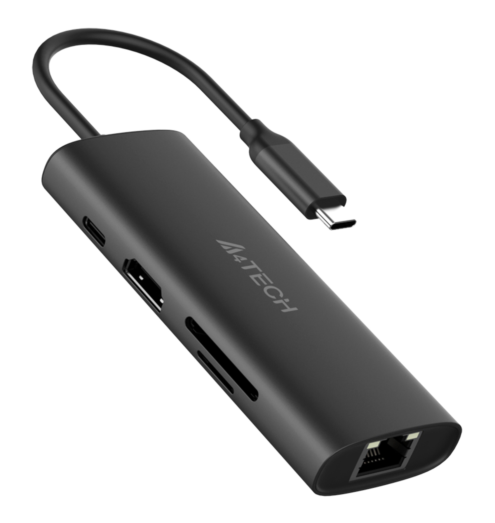 Разветвитель USB-C A4Tech DST-80C 2порт. серый