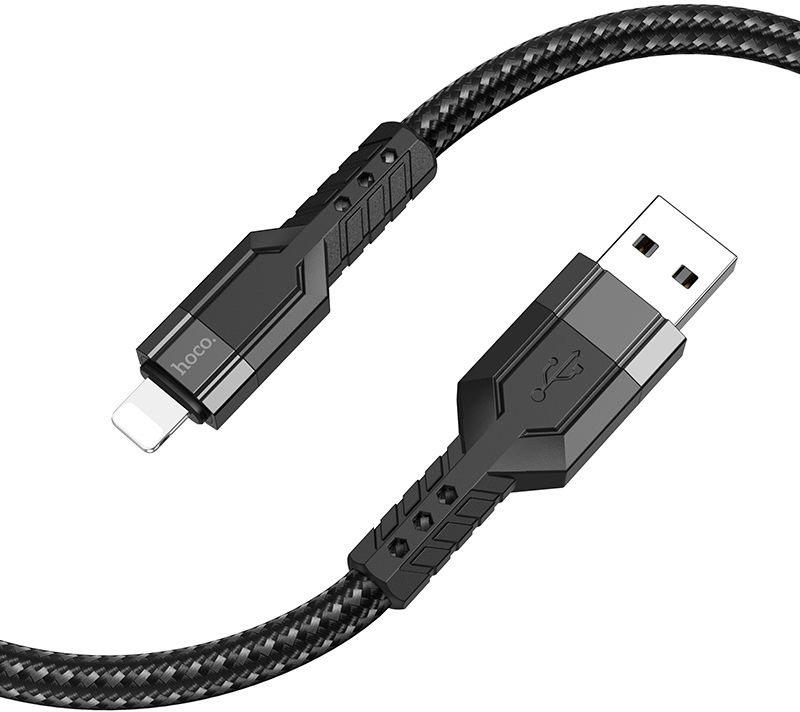 Кабель Hoco U110 iP USB (m)-Lightning (m) 1.2м черный коробка