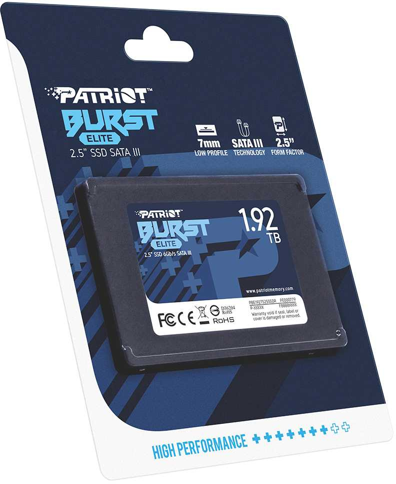 Накопитель SSD Patriot SATA-III 1.92TB PBE192TS25SSDR Burst Elite 2.5"