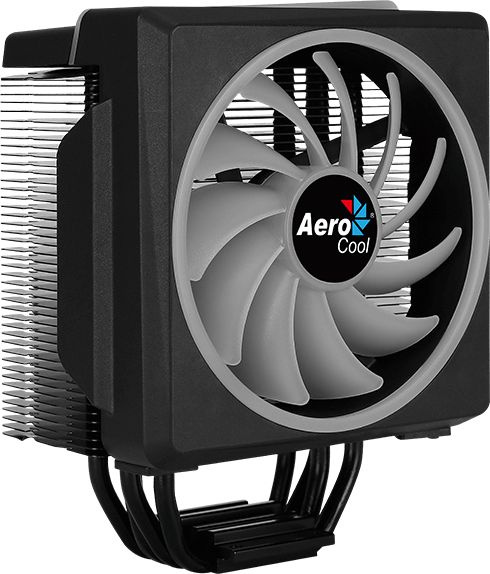 Устройство охлаждения(кулер) Aerocool Cylon 4F Soc-AM5/AM4/1151/1200/2066/1700 4-pin 14-26dB Al+Cu 145W 550gr LED Ret