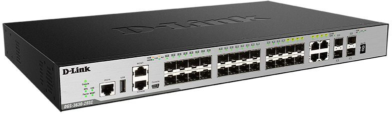 Коммутатор D-Link DGS-3630-28SC/A2ASI 4xКомбо(1000BASE-T/SFP) 20SFP 4SFP+ управляемый