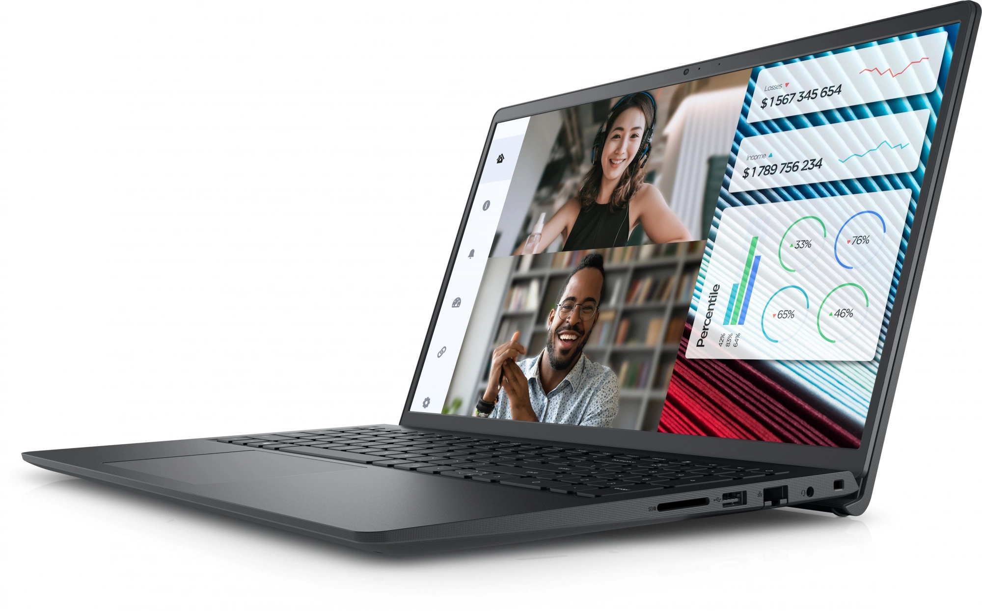 Ноутбук Dell Vostro 3520 Core i3 1215U 16Gb SSD512Gb Intel UHD Graphics 15.6" WVA FHD (1920x1080) Ubuntu black WiFi BT Cam (3520-3650)