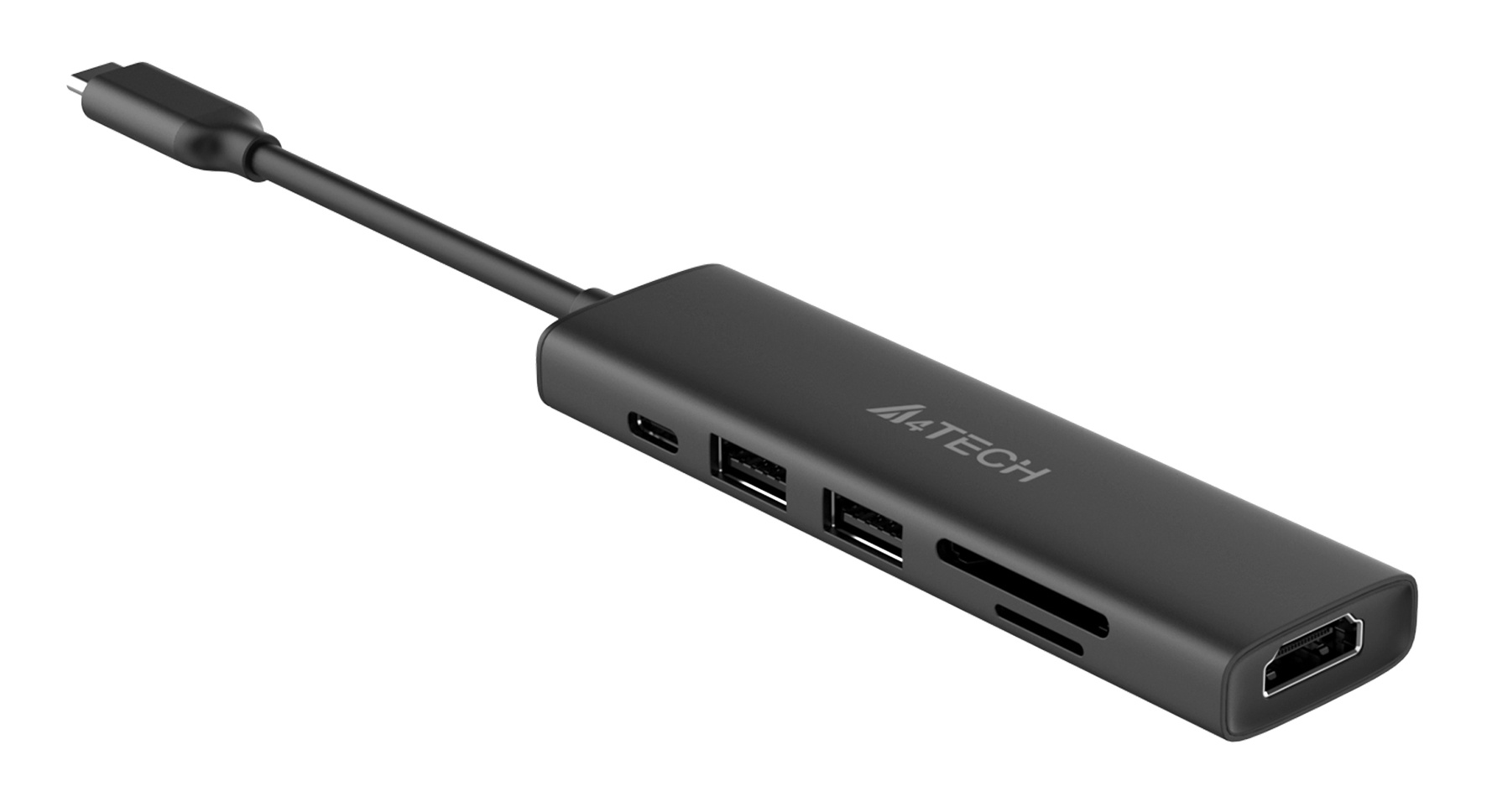 Разветвитель USB-C A4Tech DST-60C 2порт. серый