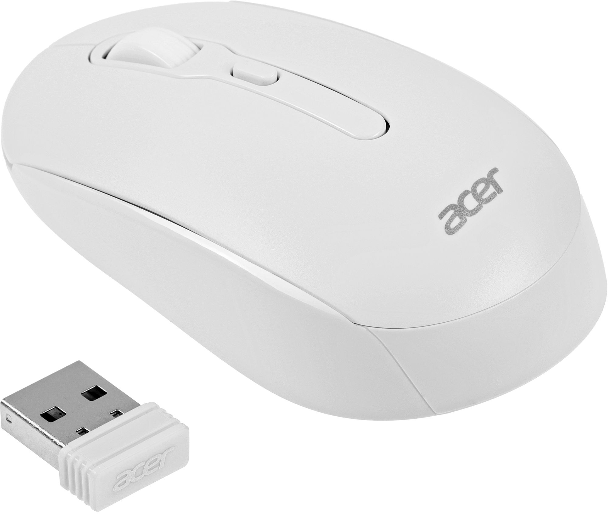 Мышь Acer OMR308 белый оптическая (1600dpi) беспроводная USB (4but)